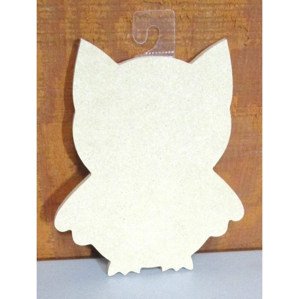 Unfinished Wood Owl Cutout 6 x 5.5 inches Craft Shape with Hanger DIY Decor